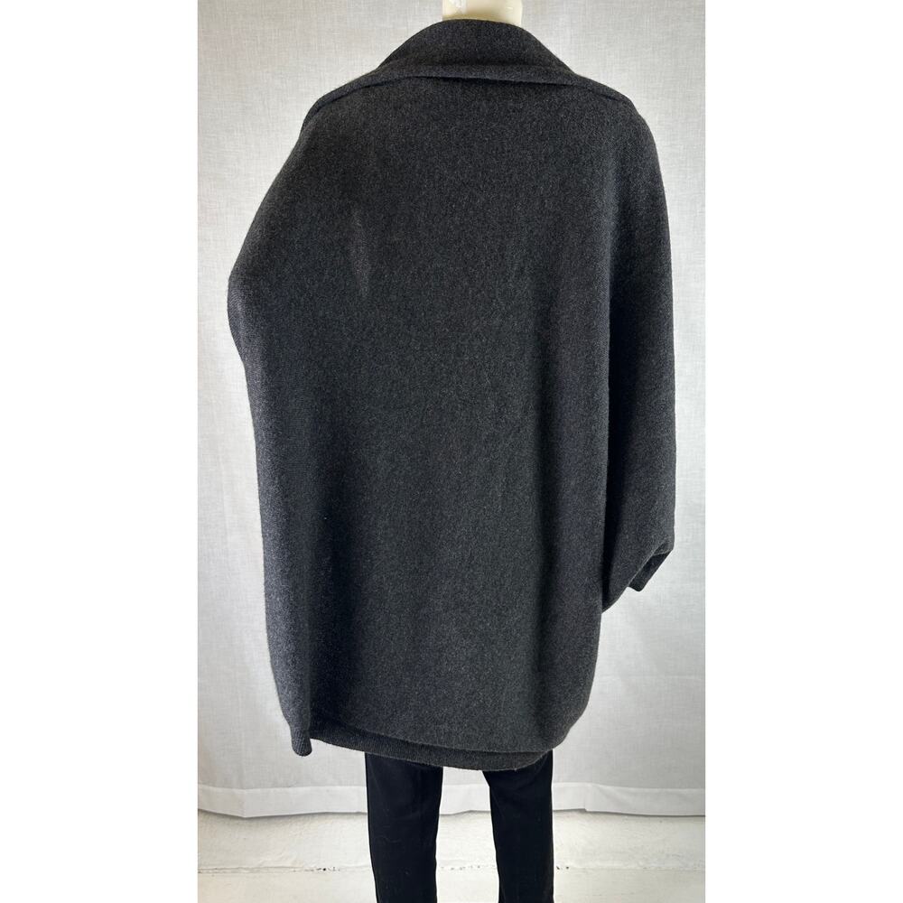 Subtle Luxury Gray Washable Cashmere Cocoon Cardigan Sweater O/S - Picture 4 of 6